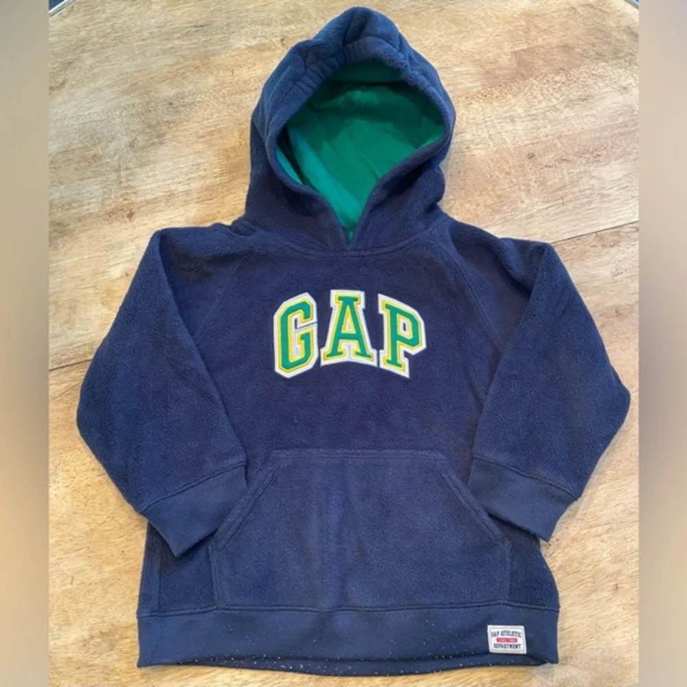 Vintage Baby Gap Unisex Toddler 4 Years Navy/Green‎ Hoodie Pullover Sweatshirt